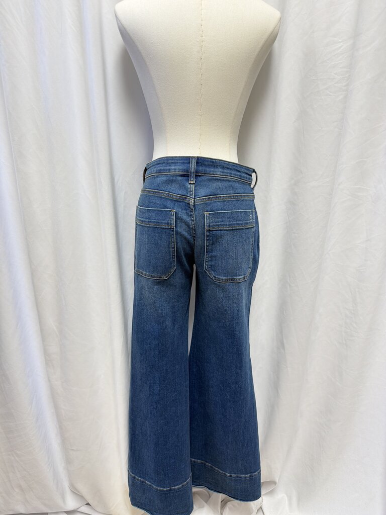 Pilcro Wide Leg Medium Wash Jean w/ Pocket Detail