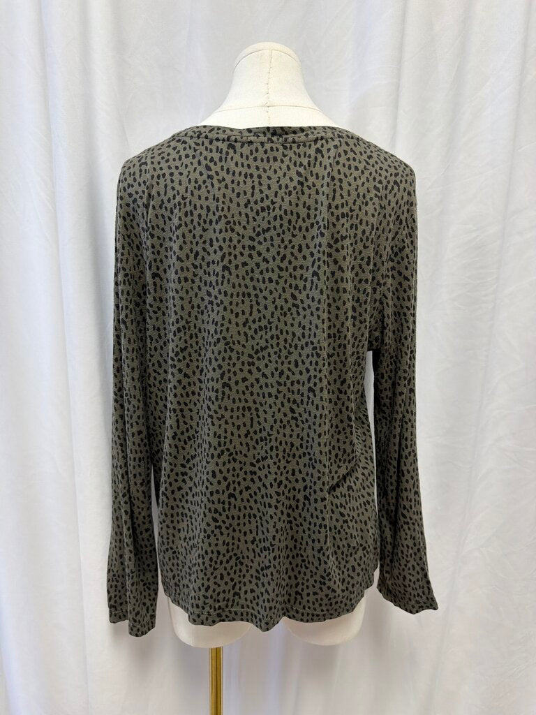 Rails Long Sleeve Animal Print Top
