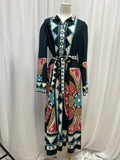 La Double J Cotton Printed Long Sleeve Dress