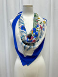 Gucci Vintage Floral Boquete Print Silk Scarf