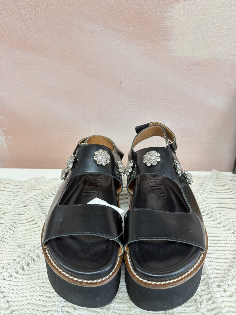Ganni Platform Embellished Sandal (As Is; missing 2 crystals)