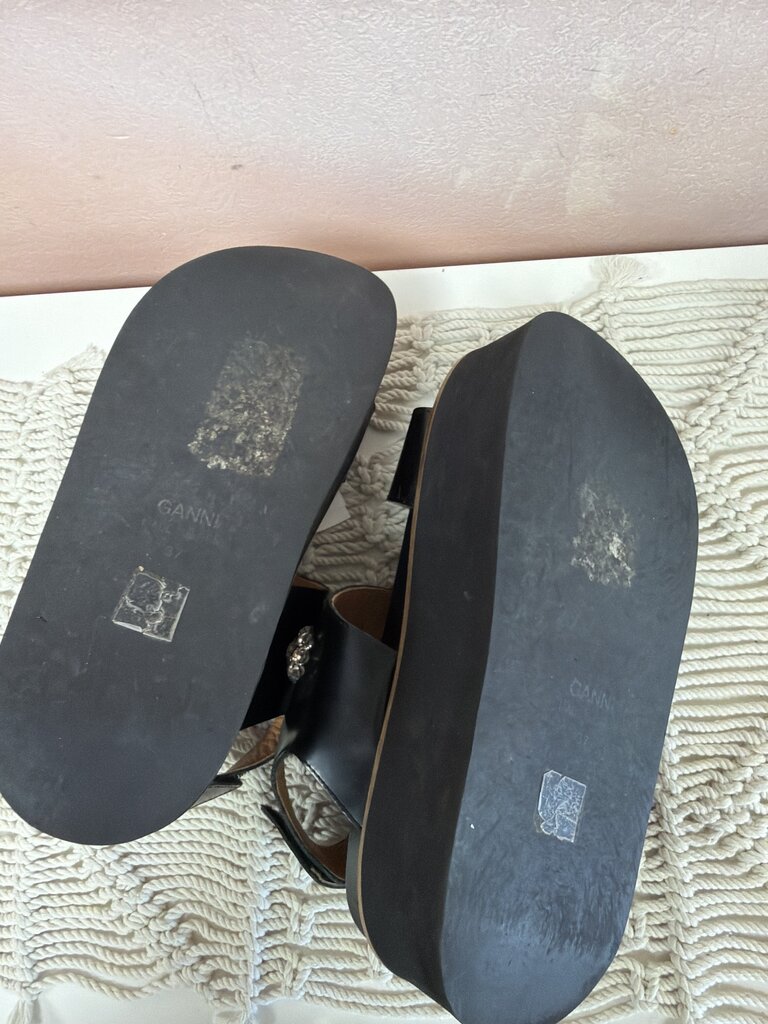 Ganni Platform Embellished Sandal (As Is; missing 2 crystals)