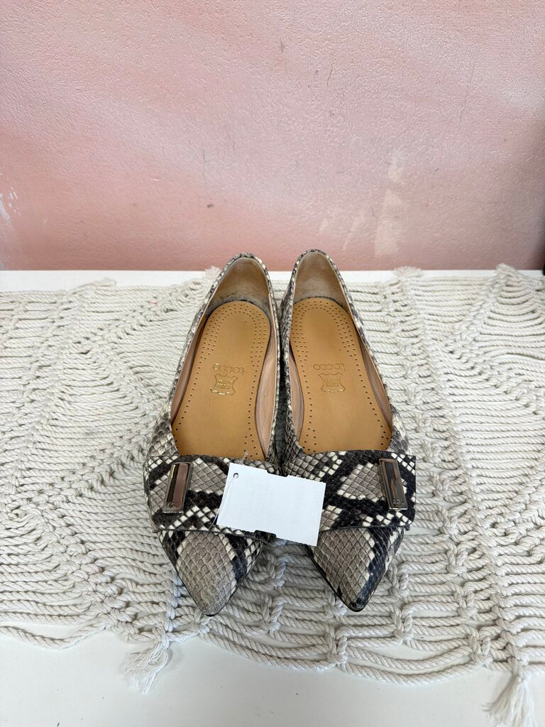 AGL Snakeprint Pointed Toe Flat