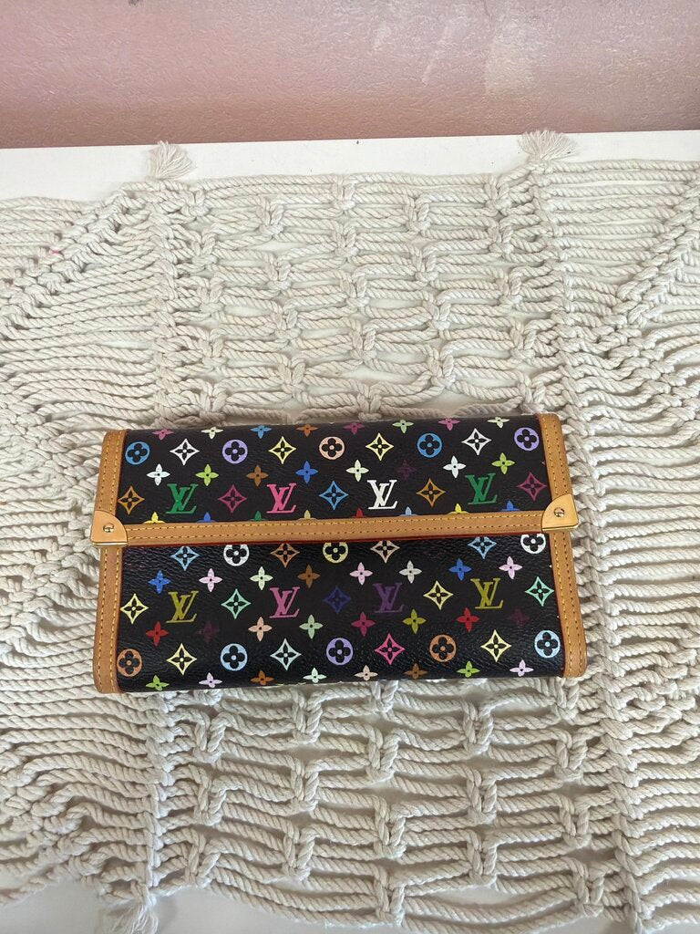 Louis Vuitton Multicolor Porte Tresor International Wallet w/ Box