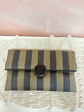 Fendi Striped Foldover Clutch w/ Dustbag
