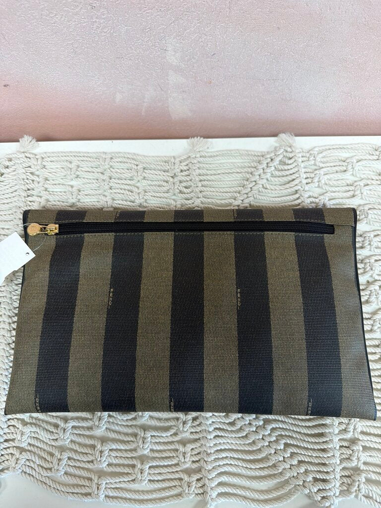 Fendi Striped Foldover Clutch w/ Dustbag