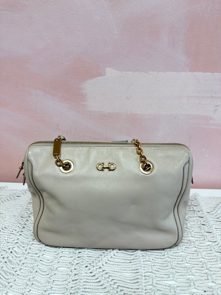Ferragamo Leather Top Handle Shoulder Bag