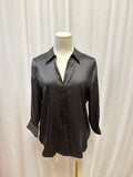 L'Agence Silk V-Neck 3/4 Sleeve Button Up