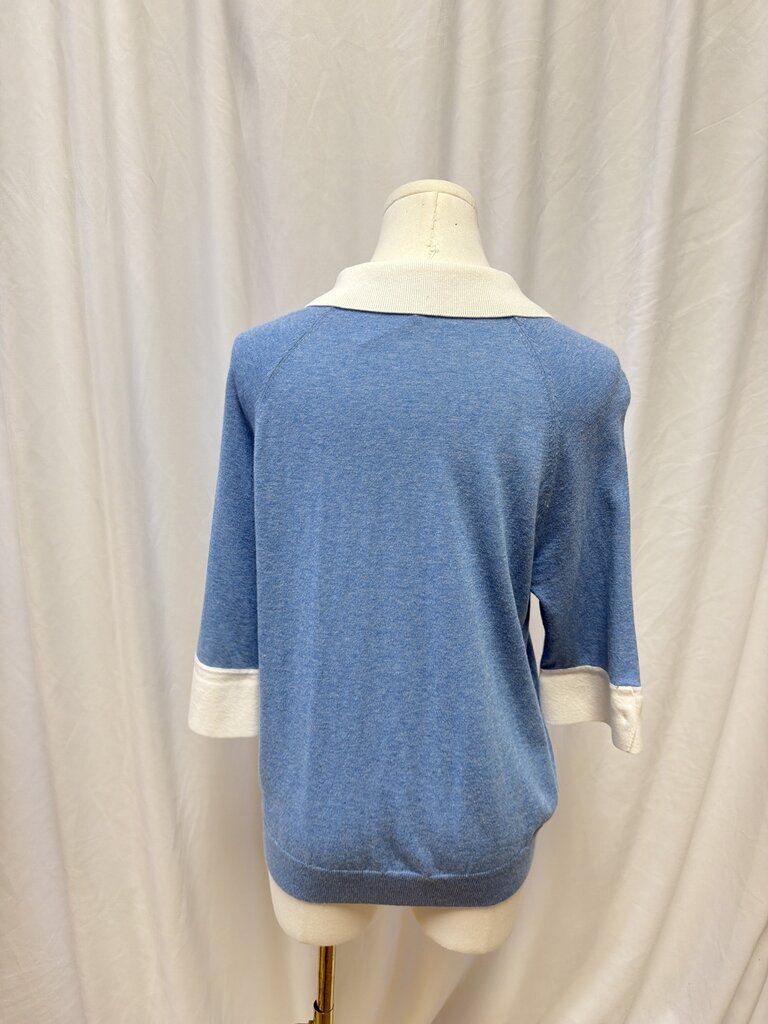 Minnie Rose Cotton/Cashmere Blend Collared Top