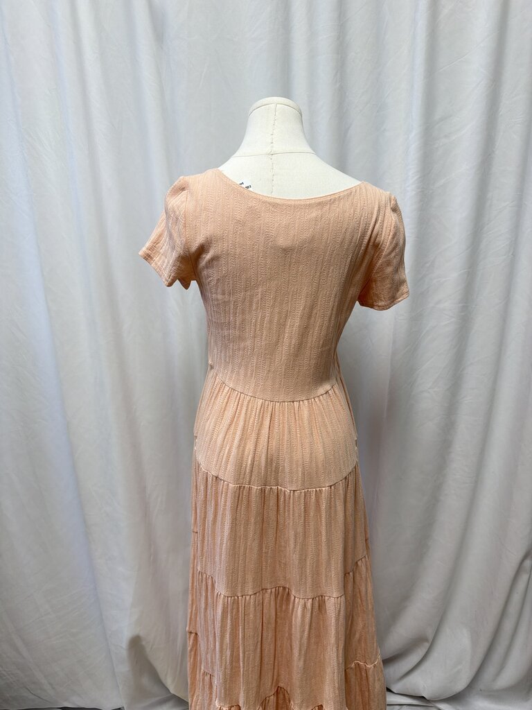 Maeve Cotton Blend Tiered Short Sleeve Maxi Dress