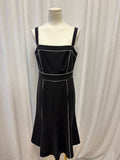 Lafayette 148 Tank Midi Dress w/ White Piping Detail