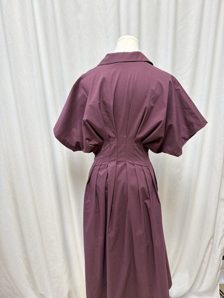 Exquise Cotton Blend Pin Tuck Maxi Dress
