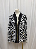 Escada Sport Linen Blend Zebra Print Bomber Jacket