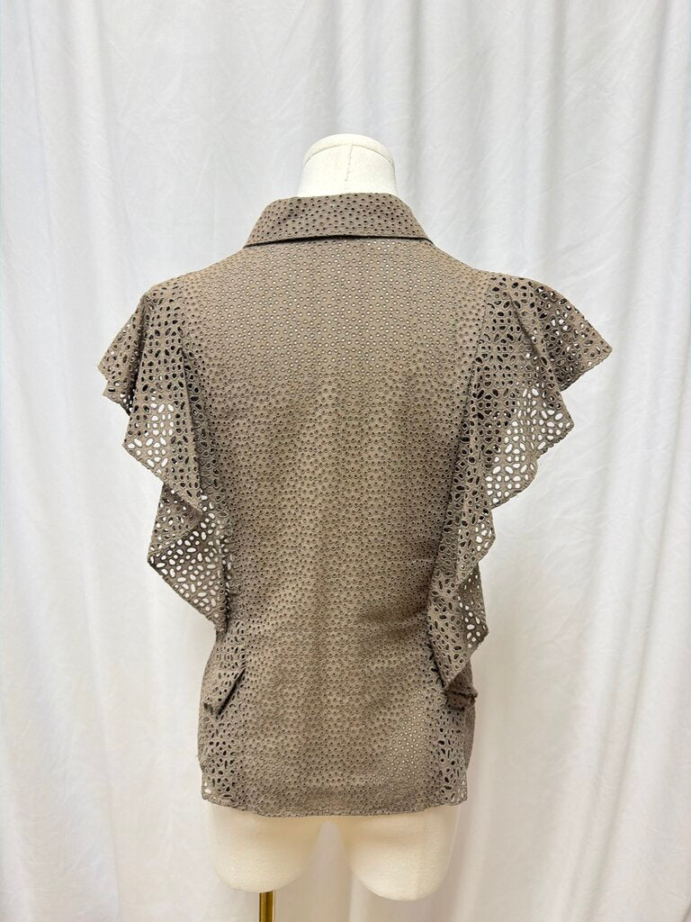 Theory Eyelet Flutter Top