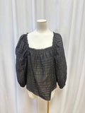 Donna Karan Linen Blend Long Sleeve Top