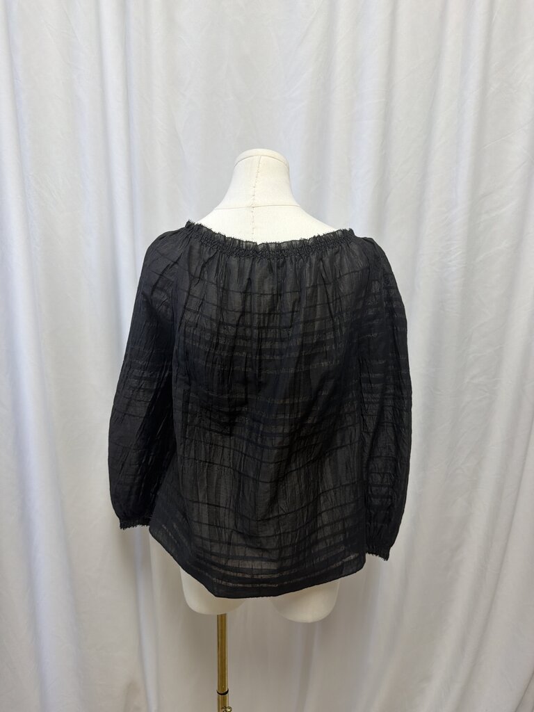Donna Karan Linen Blend Long Sleeve Top