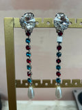 Miu Miu Colorful Faux Pearl Drop Clip On Earring w/ Dustbag