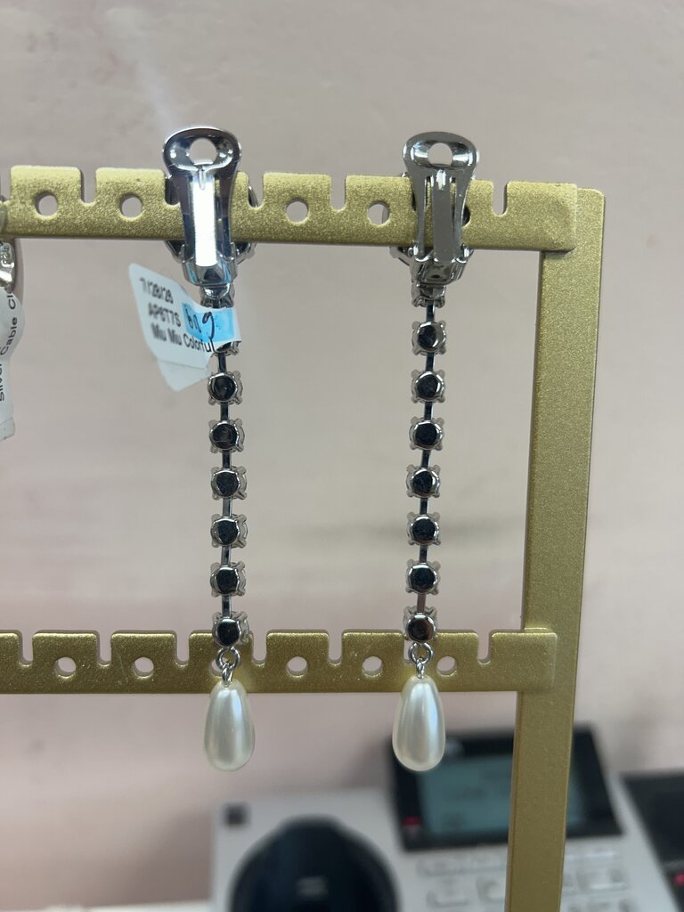 Miu Miu Colorful Faux Pearl Drop Clip On Earring w/ Dustbag