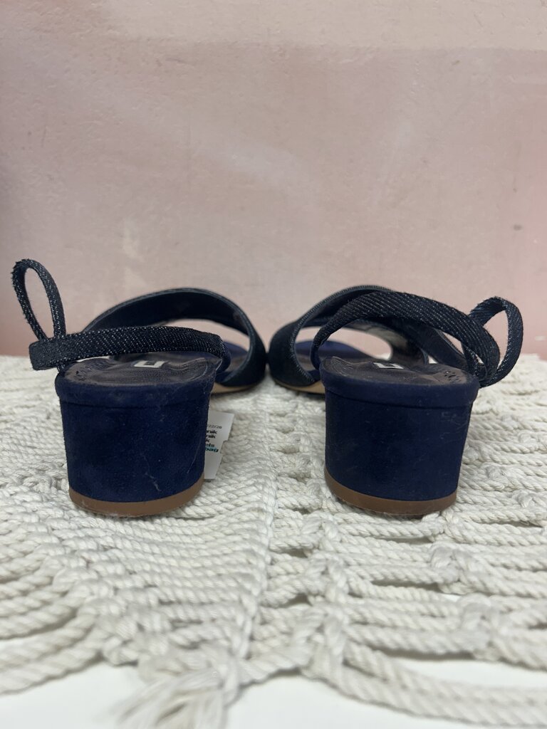 Manolo Blahnik Denim Block Slingback Heels w/Box & Dustbag