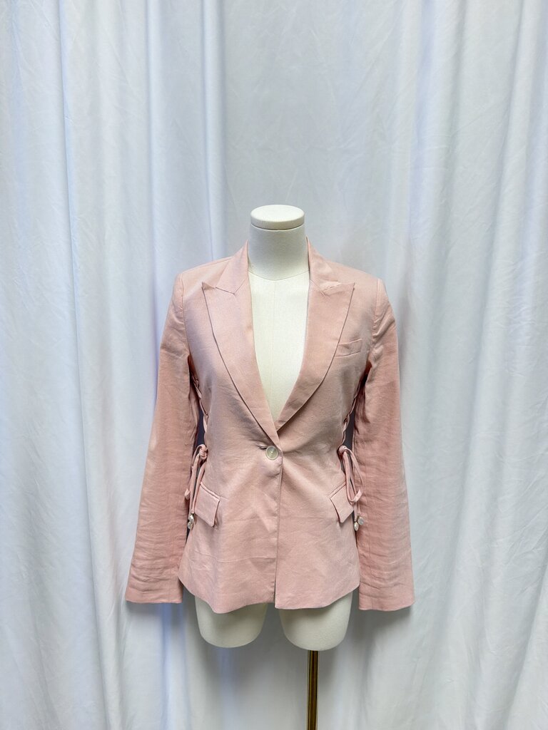 Derek Lam Linen Lace Up Blazer