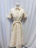 Sezane Lace Short Sleeve Midi Dress w/ Belt