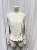 Frame Long Sleeve V-Neck Silk Top