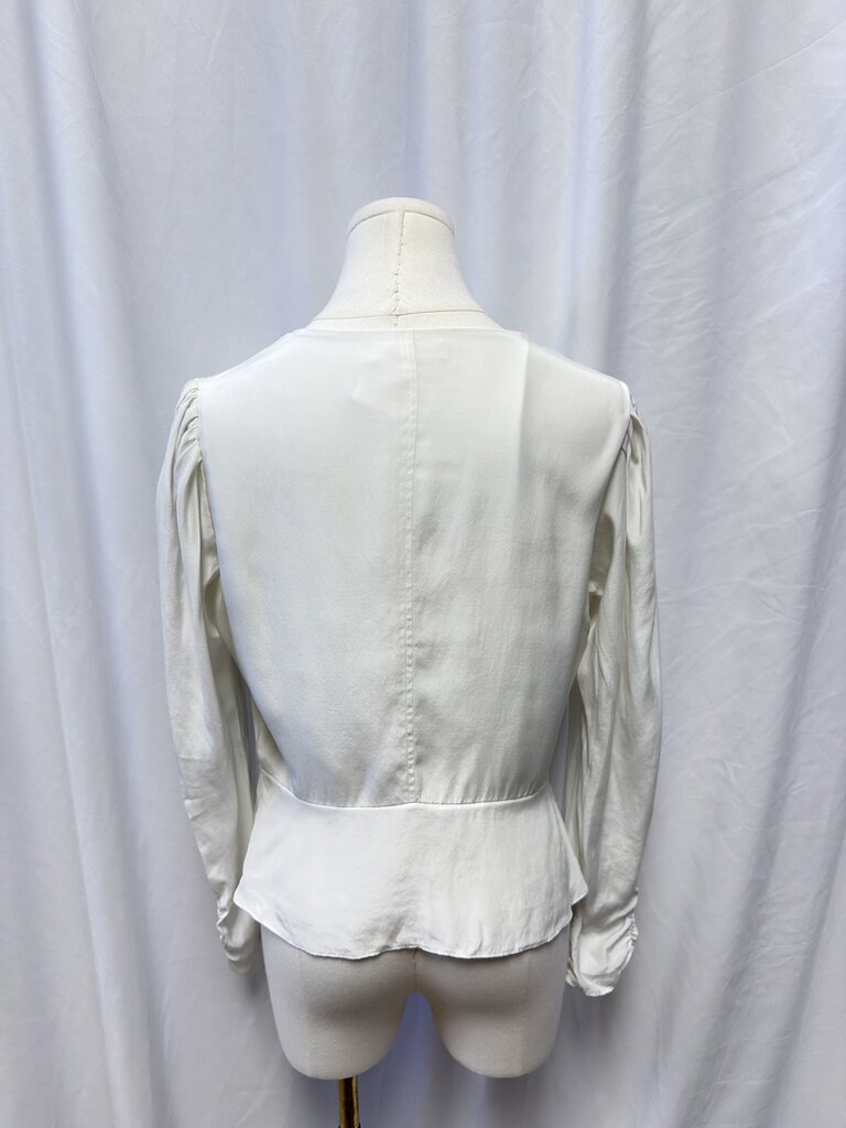 Frame Long Sleeve V-Neck Silk Top
