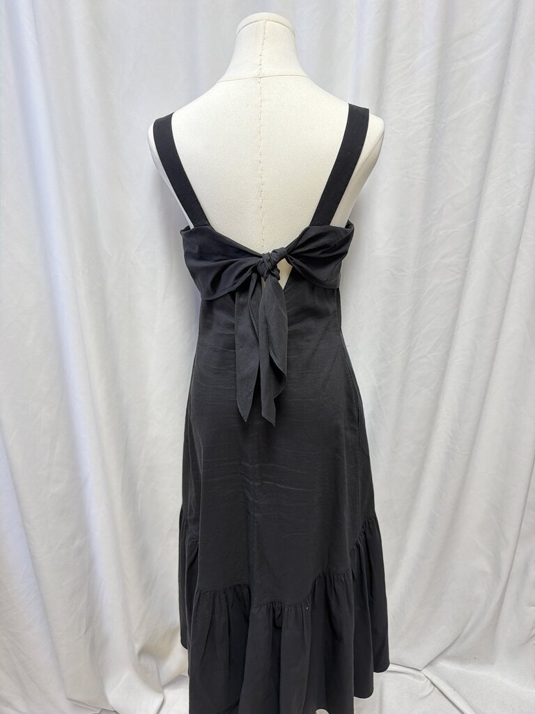 Theory Square Neck Tie Back Midi Dress