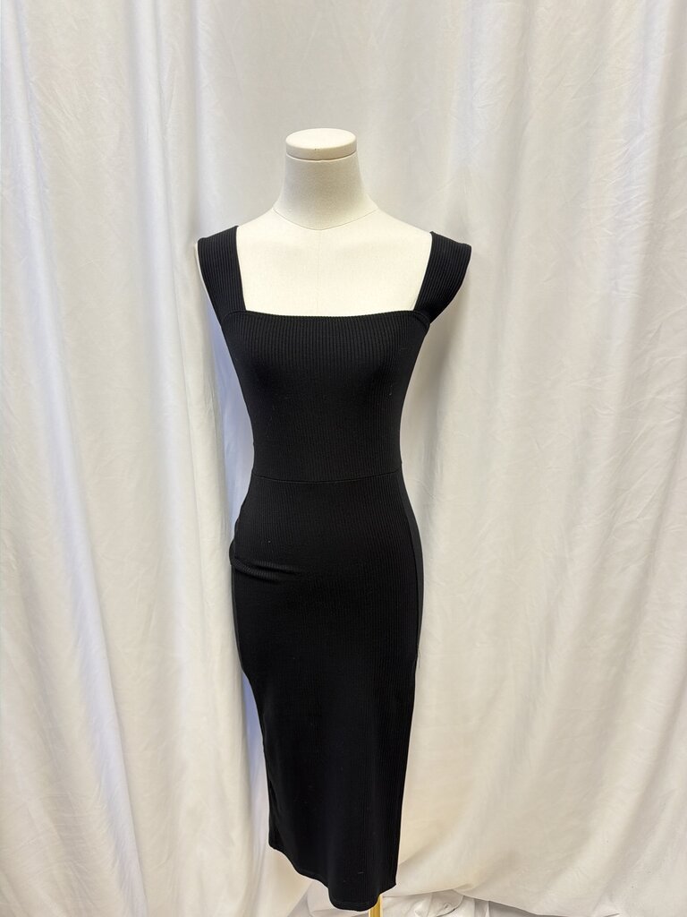 Reformation Square Neck Ribbed Dress