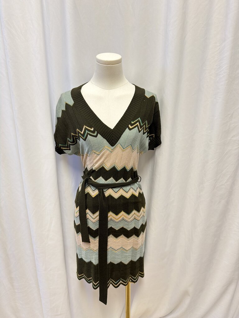 Missoni Belted Chevron Short Sleeve Dress