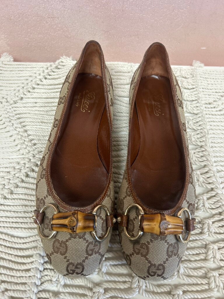 Gucci Monogram Bamboo Ballet Flat