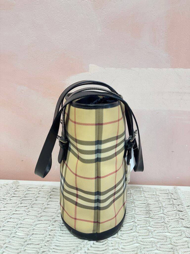 Burberry Haymarket Plaid Bucket Bag w/ Dustbag