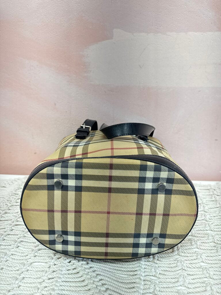 Burberry Haymarket Plaid Bucket Bag w/ Dustbag