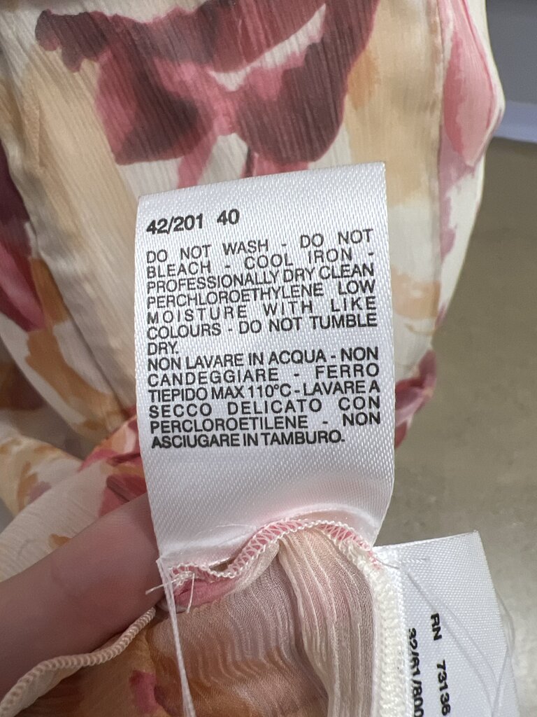 Max Mara Floral Print Silk Midi Dress w/ Belt