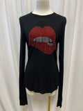 Lauren Moshi Sequin Lip Graphic Long Sleeve