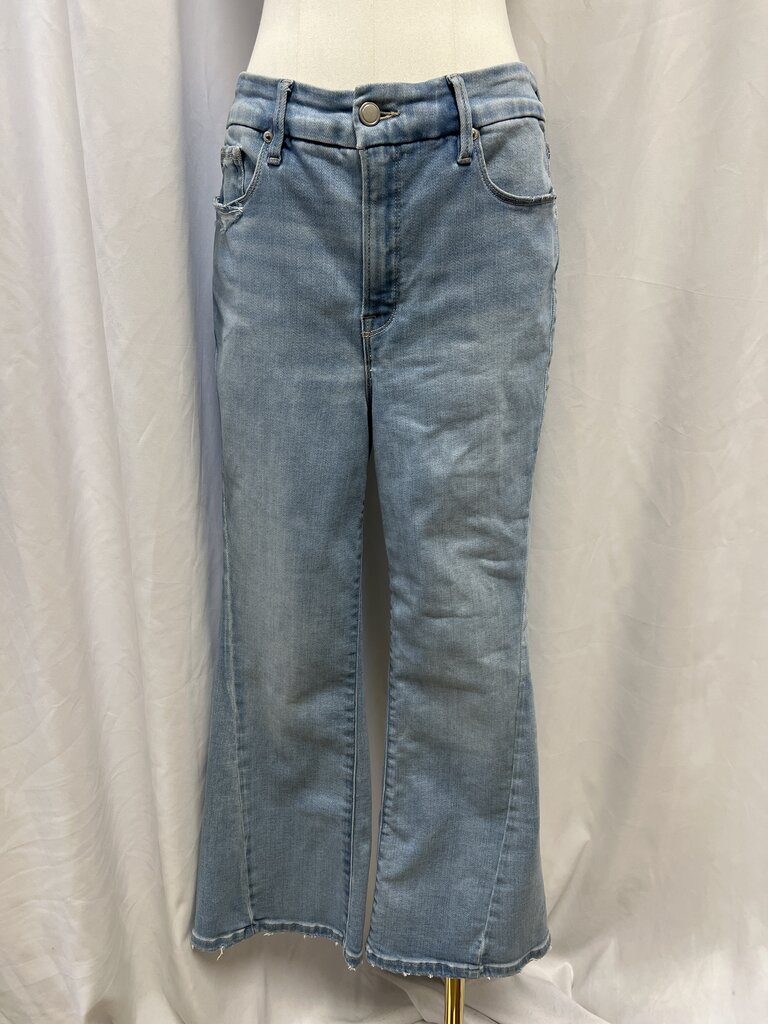 Good American Modified Bell Bottom Light Wash Jean