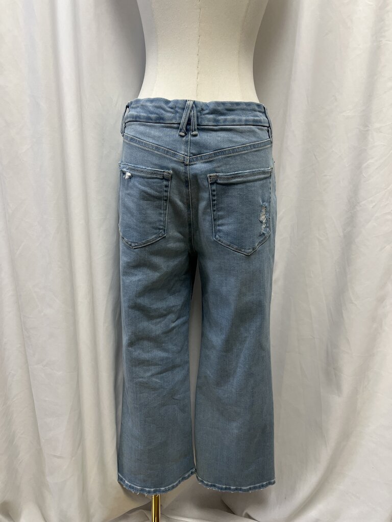 Good American Modified Bell Bottom Light Wash Jean