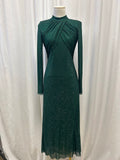 Self-Portrait Long Sleeve Sequin Maxi Dress