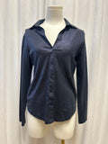 Majestic Filatures Linen Blend Shimmer Button Up