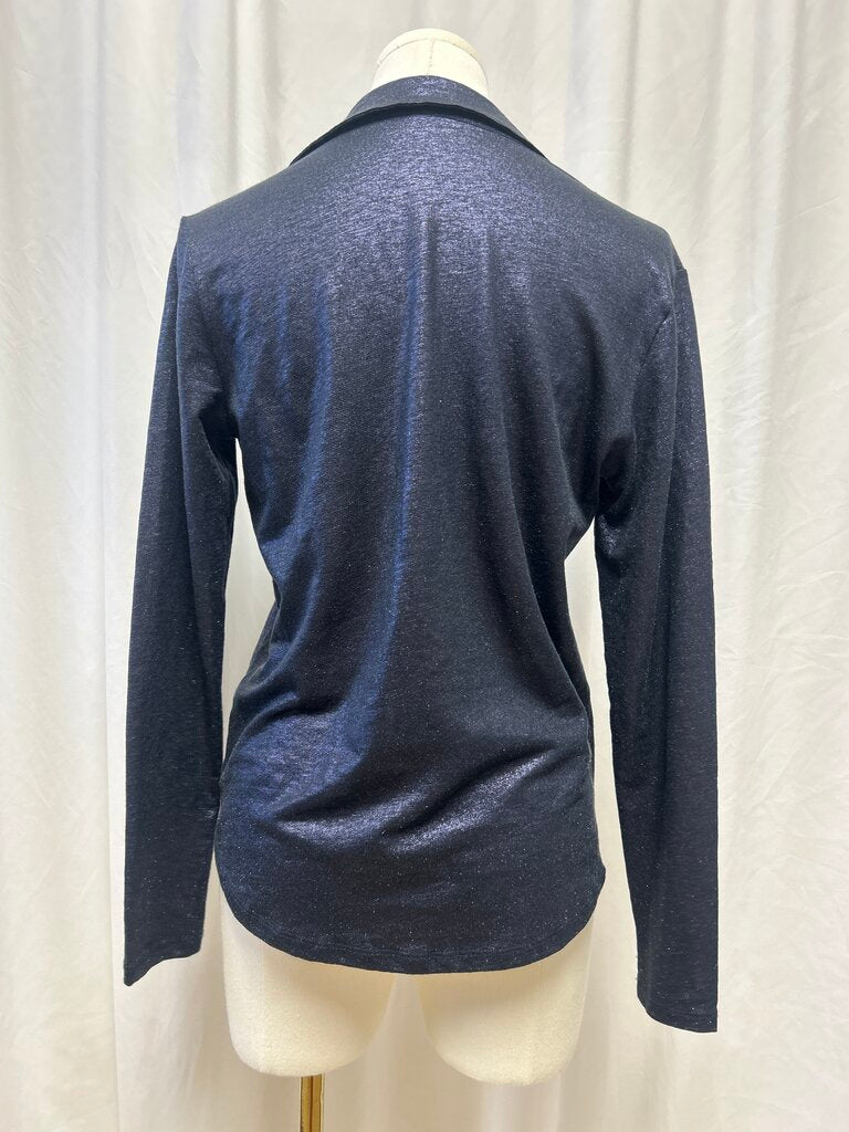 Majestic Filatures Linen Blend Shimmer Button Up