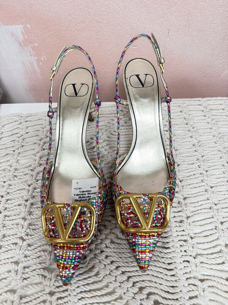 Valentino Woven Multicolor Slingback (Rare Find)