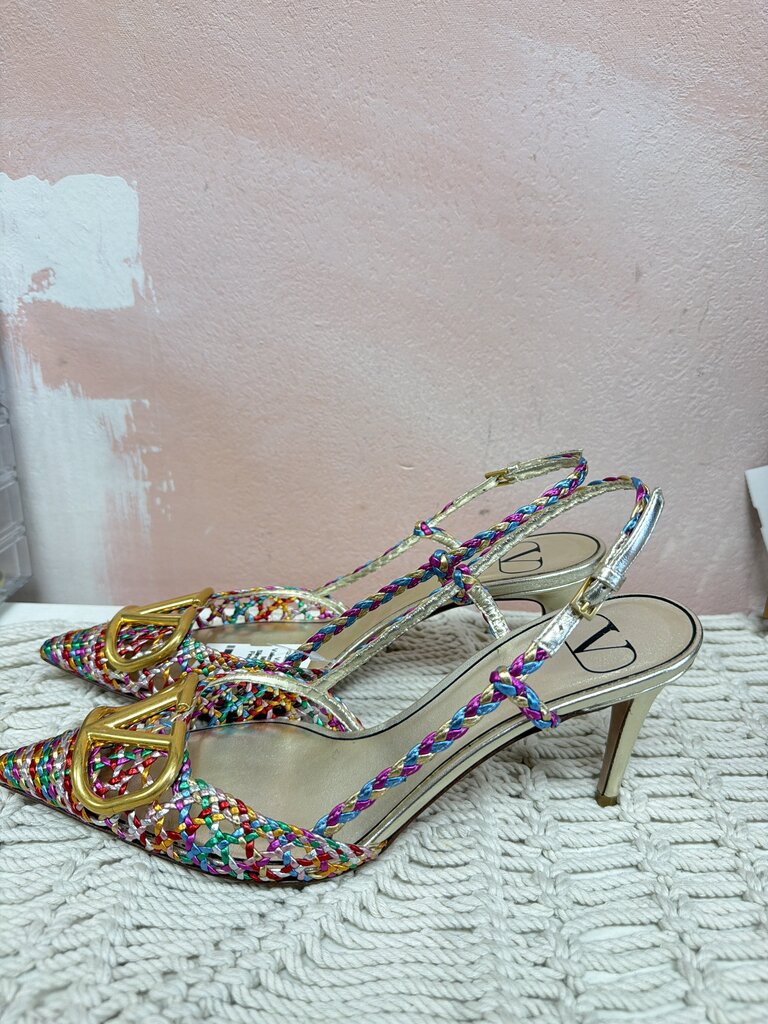 Valentino Woven Multicolor Slingback (Rare Find)