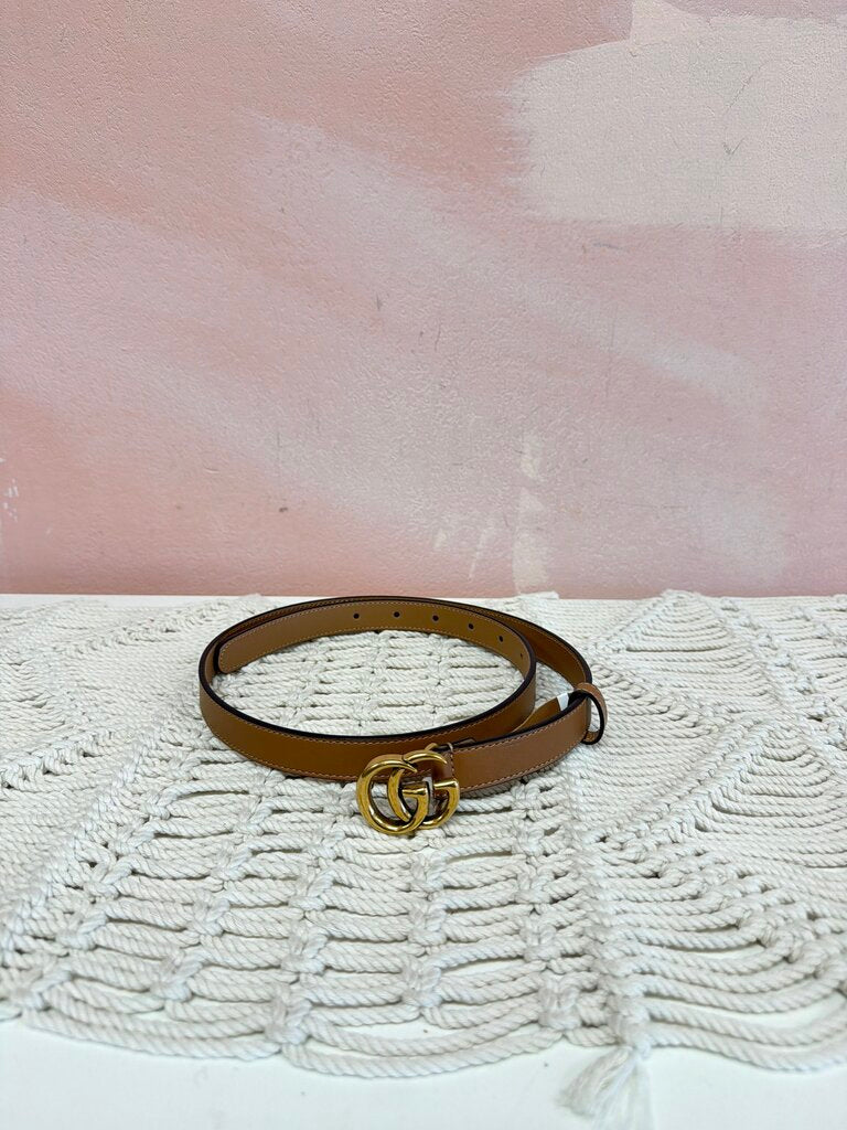 Gucci Double G Logo Thin Belt