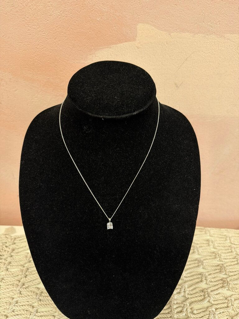 Sterling Silver and CZ Necklace w/ Box