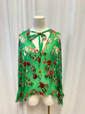 Alice + Olivia Floral Tie Neck Blouse NWT