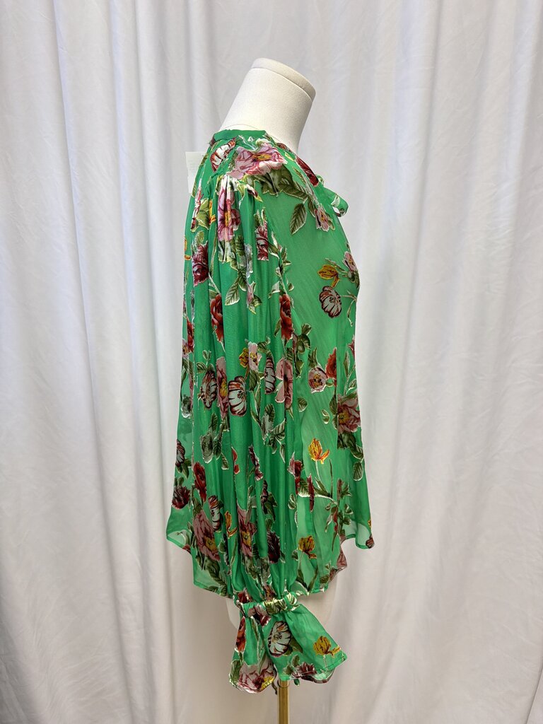Alice + Olivia Floral Tie Neck Blouse NWT