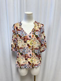 Rails Floral Micro Pleated Blouse