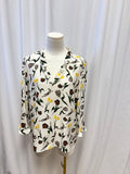 Marni V-Neck Tulip and Bunny Print Top