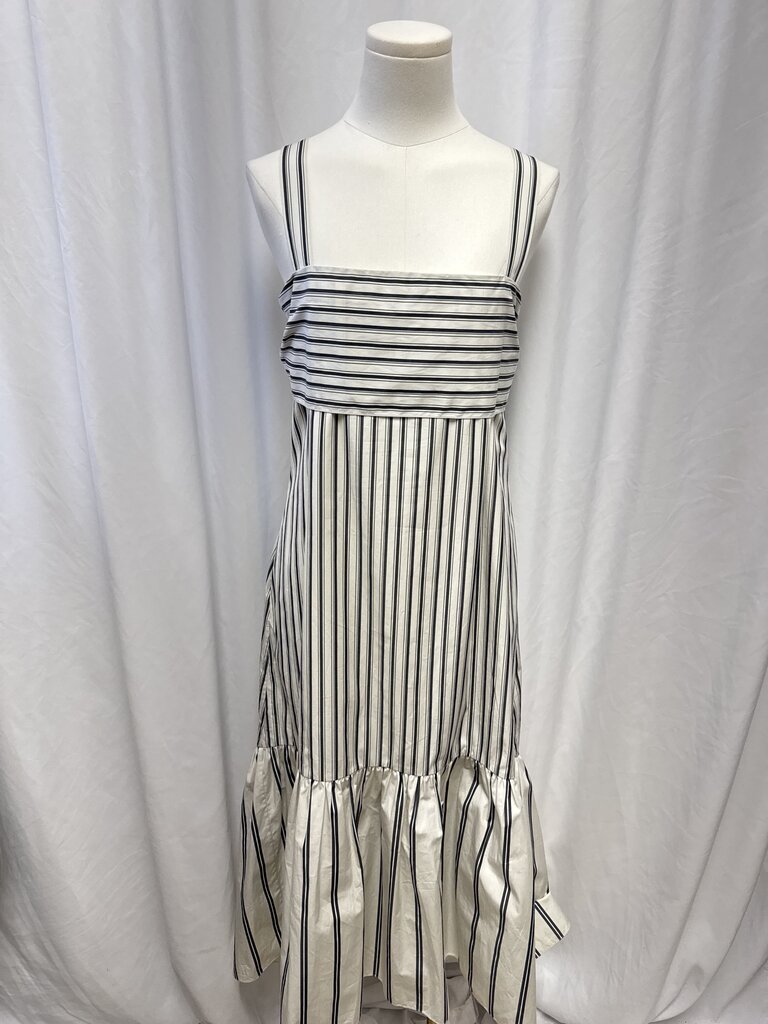 Theory Black/White Striped Long Dress