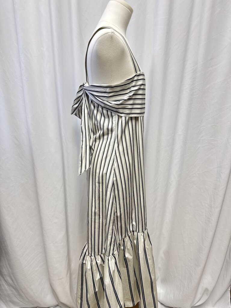 Theory Black/White Striped Long Dress